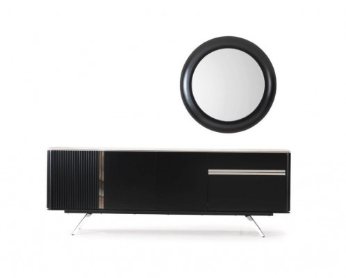 Woonkamer dressoir spiegel dressoir hout met metalen stijl zwart