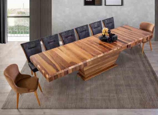 Tafel + 6 Stoelen Set Decoratie 7dlg Nieuw Designer Hout Eetkamer Woonkamer Set