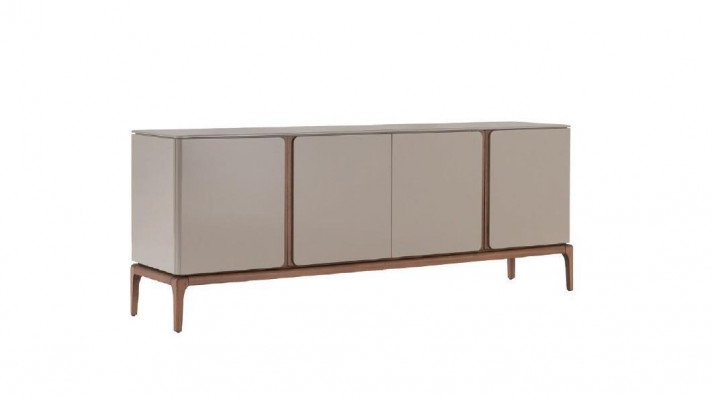 Woonkamer dressoir spiegel sideboard hout met metalen stijl zwarte ladekast.