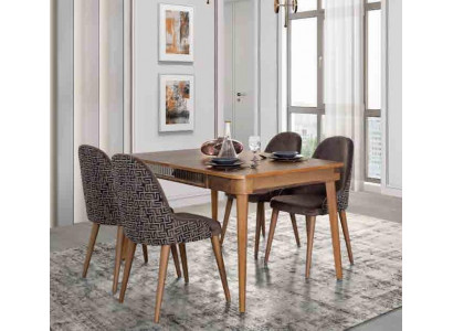 Tafel Ontwerp Stoelen 5-delige Eetkamer Houten Tafels Eethoek Set Stoel Groep Nieuw