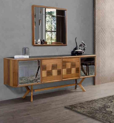 Dressoir Meubel Kast Set 2-delig Dressoir Spiegel Nieuw Sideboard Ladenkasten