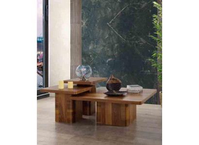 Houten tafel salontafel set 3-delig. Tafelsets Woonkamer Bank Houten Tafels Meubels