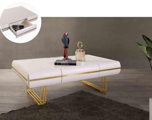 Salontafel Bijzettafel Woonkamertafel Moderne Tafels Wit Goud