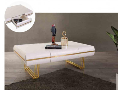 Salontafel Bijzettafel Woonkamertafel Moderne Tafels Wit Goud