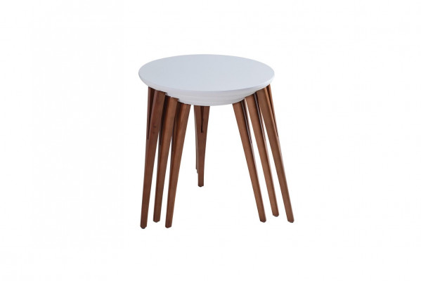 Bijzettafels Bloemenstandaard Houten tafels Set Tafel Salontafel Bijzettafel 3-delig.