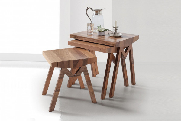 Bloemenstandaard Bijzettafels Houten tafels Tafel Set Bijzettafel Salontafel 3-delig.