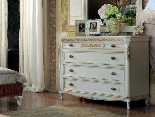 Ontwerp slaapkamer 5 delige complete set Bed Nachtkastje Commode Italiaanse sets