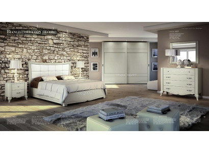 Luxe set 6-delig slaapkamer bed nachtkastje kledingkast ladekast spiegel hout