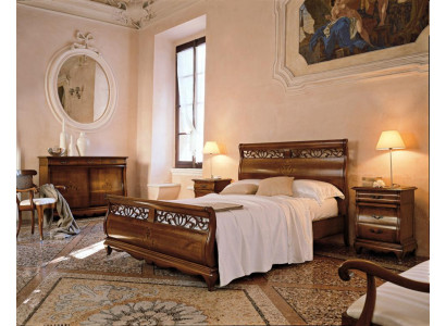 Slaapkamermeubelset 4-delig Bed 2 nachtkastjes Ladenkast Massief hout Designmeubels
