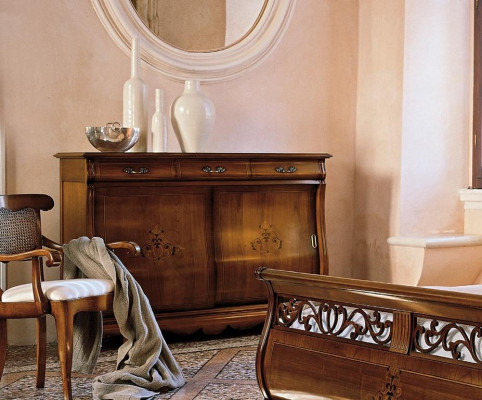 Slaapkamermeubelset 4-delig Bed 2 nachtkastjes Ladenkast Massief hout Designmeubels
