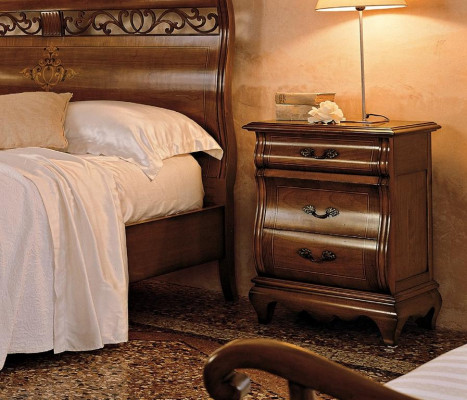 Slaapkamermeubelset 4-delig Bed 2 nachtkastjes Ladenkast Massief hout Designmeubels