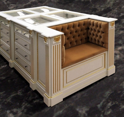 Eiland Loopbare kledingkast Ladenkast Kleedkamer Laden Kruk Jurken