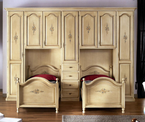 Klassieke kledingkast met bedden Hotelinrichting Bed Kast Set Meubels