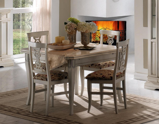 Garnituur 7-delig Houten Meubel Dressoir 4x Stoel Tafel Vitrine Nieuwe Groep Eetkamer Set