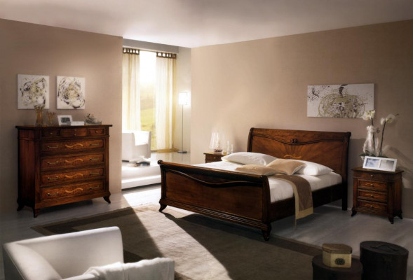 Klassiek bed Luxe Chesterfield leren slaapkamerhotel in antieke stijlbedden