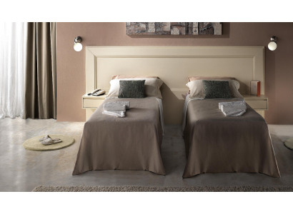 Ontwerp Moderne Luxe Meubels 4-delig Set Hotel Inrichting 2x Bedden + Nachtkastje