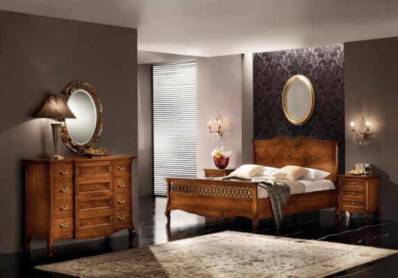 Bed nachtkastje dressoir 4-delige slaapkamer set design klassiek luxe bedden nieuw