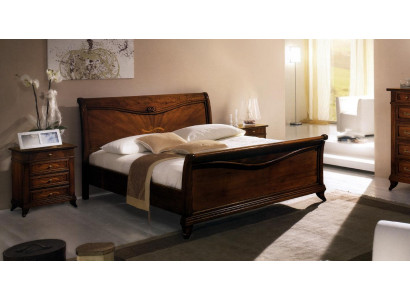 Klassiek bed Luxe meubels Bedden Slaapkamer Inrichting Nachtkastje 2x 3-delig.