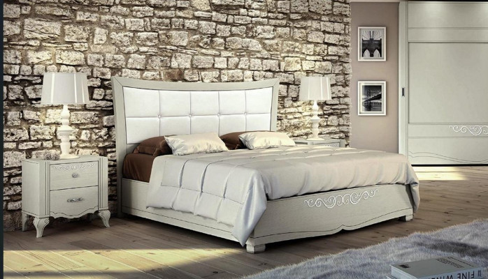 Luxus set 3-delig slaapkamer bed nachtkastje bedden set hout dubbel modern