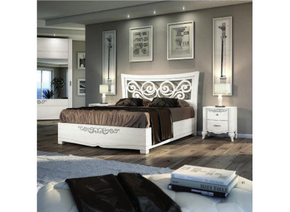 Set 3-delige slaapkamer bed nachtkastje bedden tweepersoonsbed hout groep set nieuw