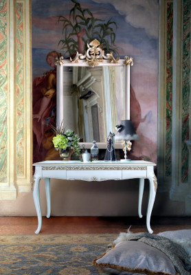 Meubelstijl Barokke console tafel spiegel hout Italiaanse tafels consoles 2-delig.