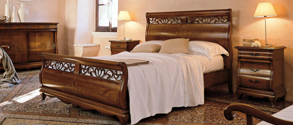 Bed Hout Tweepersoonsbed Slaapkamermeubels Bed Massief Hout Bruin Italiaanse Meubels