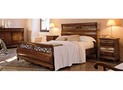 Bed Hout Tweepersoonsbed Slaapkamermeubels Bed Massief Hout Bruin Italiaanse Meubels