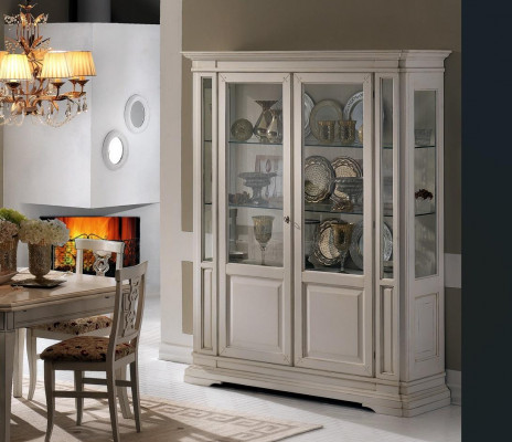Woonkamer meubels dressoir Massief houten vitrines Glazen kast Massief houten vitrine