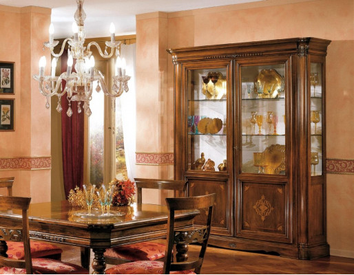Vitrine 2 deurs kast vitrinekasten woonkamer kasten design kast meubels glas nieuw