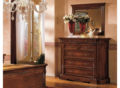 Massief houten dressoir met spiegel dressoir set Italiaanse meubels 2-delig.