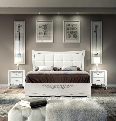 Tweepersoonsbed Bed Luxe Bedden Houten Bedframes Bedframe Wit Design Modern Nieuw