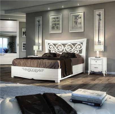 Tweepersoonsbed Bed Luxe Bedden Houten Bedframes Bedframe Wit Design Modern Nieuw