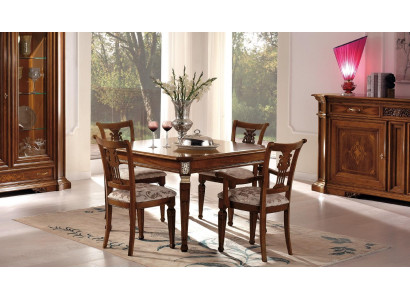 Stel 4x Stoel Stoelen Fauteuil Eetkamer Set Hout Modern Groep Oorfauteuil Meubels