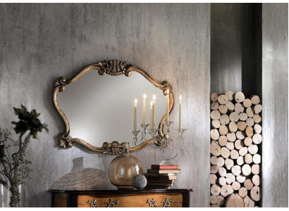 Italiaanse klassieke designer spiegel wandspiegel met bronzen bladeren barok