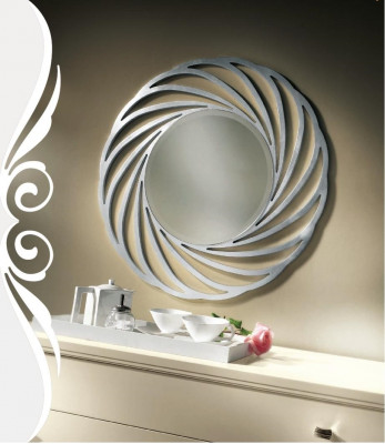 Spiegel Hangspiegel Hout Modern Wandspiegel Meubels Spiegelontwerp 90x90 Nieuw