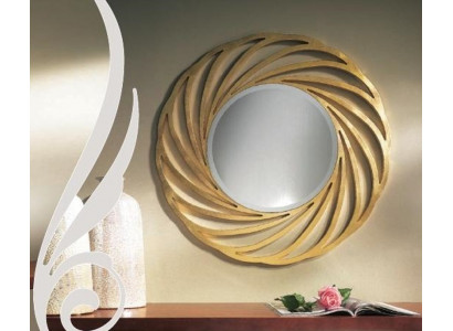Ronde spiegel Hangspiegel Hout Modern Wandspiegel Meubilair Spiegeleffect Ontwerp 90x90