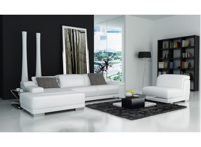 Moderne hoekbank L-vorm gestoffeerde zithoek bank + fauteuil hoekbank