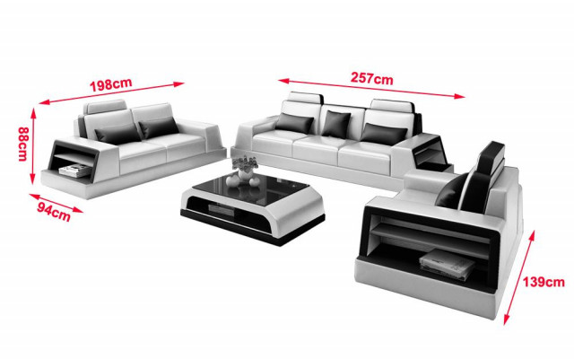 Leren bankstel Bankstel Gestoffeerde bank 3+1+1 zitsbanken Bank Design Leer Nieuw