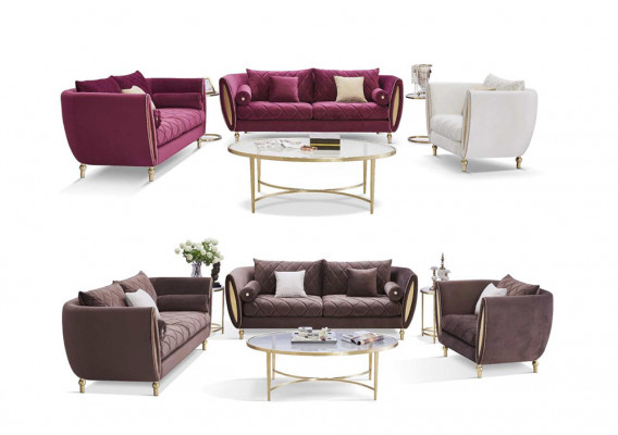Sofa set met 3+2+1 zitplaatsen, designbank, gestoffeerde banken, moderne bankenset.