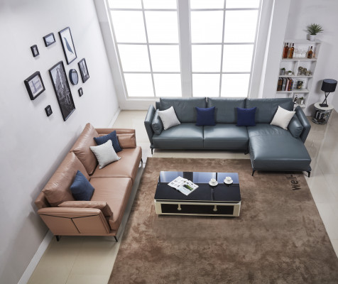 Moderne bank hoekbank L-vorm gestoffeerde zithoek bankstel 2-zits groep