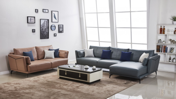 Moderne bank hoekbank L-vorm gestoffeerde zithoek bankstel 2-zits groep