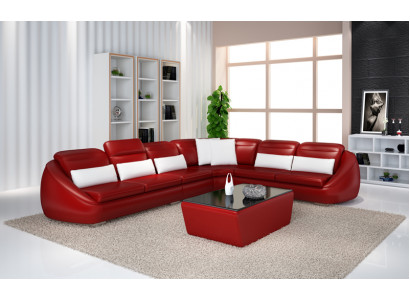 Designer bankstel hoekbank met hocker woonsfeer set stoffering