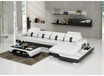 Hoekbank Bank Woonlandschap L-Vorm Beklede Bank Leren Bankstellen Bankstellen