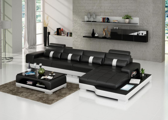 Hoekbank Bank Woonlandschap L-Vorm Beklede Bank Leren Bankstellen Bankstellen