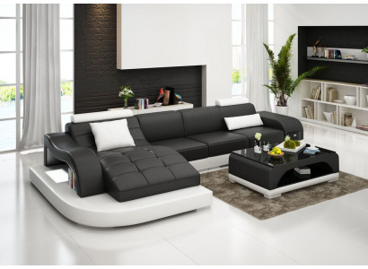 Hoekbank Leer Bank Bank Kussen Hoekbank Woonlandschap Set L-Vorm