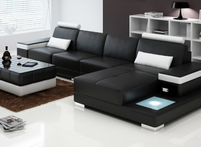 Bank hoekbank meubilair leer woongebied set ontwerp modern bankstel