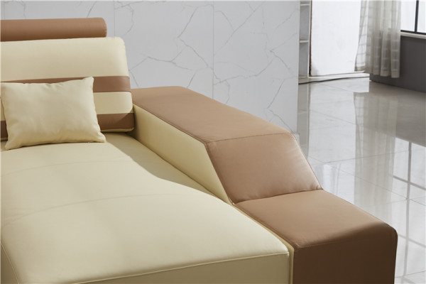 Leren bank L-vorm Bank Woonlandschap Hoekbank Set Ontwerp Moderne Bank Beige