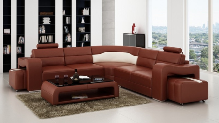 Hoekbank Bank Bank Bankstel Leren Hoekbank  Sofas Decoratie Set