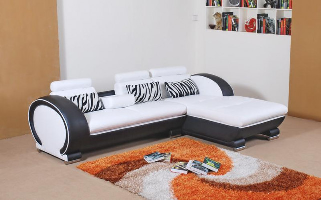 Hoekbank bankstel lederen bank hoek kussen voetenbank set compleet.