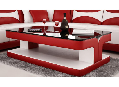 Moderne leren salontafel Tafel Moderne glazen tafel Ontwerp tafels Glas